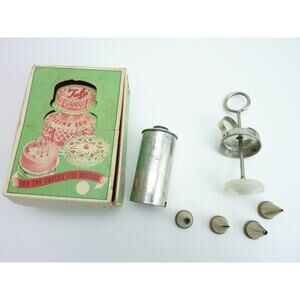 Vintage Tala Icing Set No 1707 Piping Syringe with 4 Nozzles